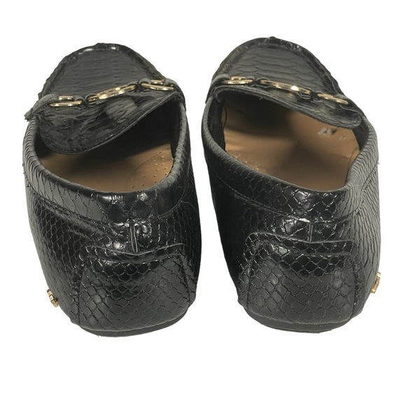 Jones New York Sundale Black Embossed Faux Leather Slip On Comfort Flats Sz 10 - Picture 6 of 10